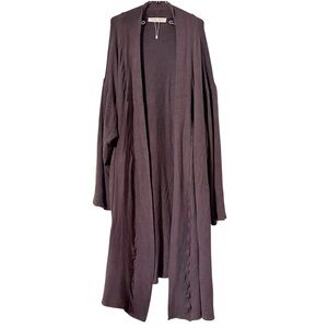Sonnet James Bamboo Blend Oversized Lounge Long Open Cardigan in Smoke Sz L Cozy